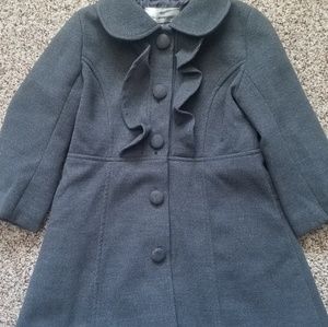 Insulated Grey Flannel Pea Coat